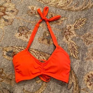 ⭐️ LIKE NEW ⭐️ red ribbed halter swim top, XS/S